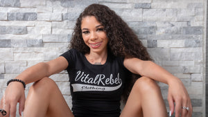 Women's Vital Rebel Tee White Basball Logo